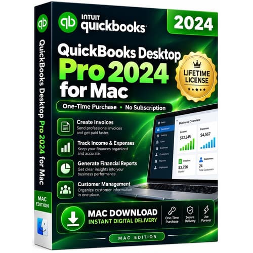 QuickBooks Desktop Mac Plus 2024 – Authentic License (1 User) | Guaranteed Activation