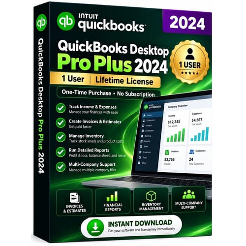 QuickBooks Desktop Pro Plus 2024 – Authentic License (1 User) | Guaranteed Activation