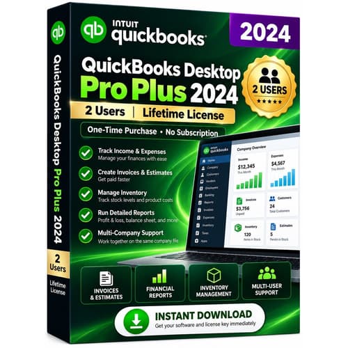 QuickBooks Desktop Pro Plus 2024 – Authentic License (2 Users) | Guaranteed Activation