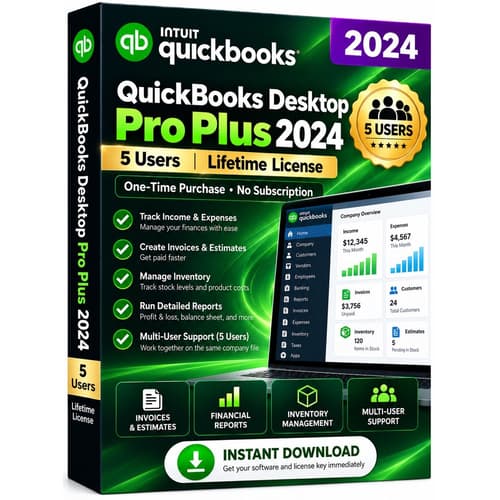 QuickBooks Desktop Pro Plus 2024 – Authentic License (5 Users) | Guaranteed Activation
