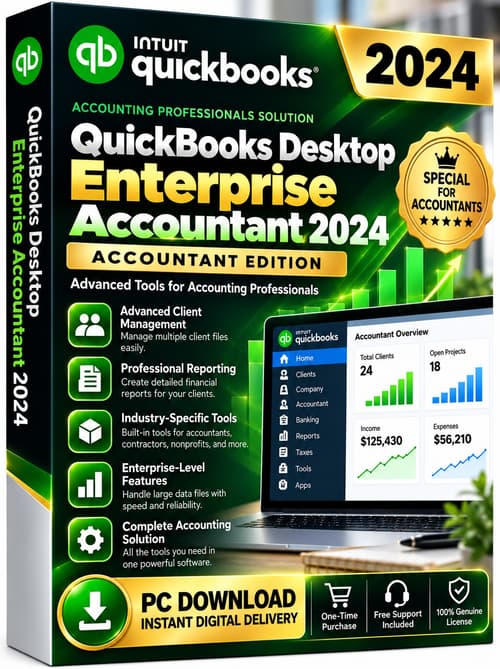 QuickBooks Desktop Enterprise Accountant 2024 – Authentic License (1 User) | Guaranteed Activation